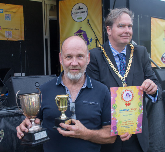 Cacti & Succulents Section Winner - Steve Morgan with the Mayor of Worcester - Councillor Stephen Hodgson