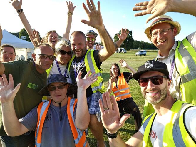 Worcester Show volunteers waving