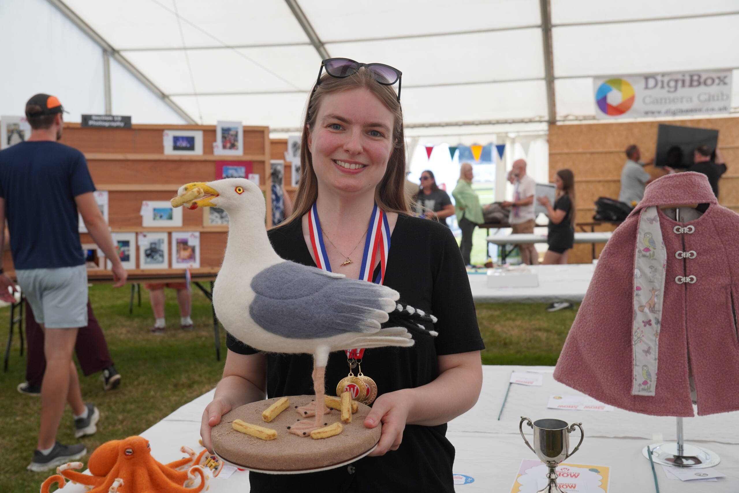 winner of the handicraft section with her winning felted seagull